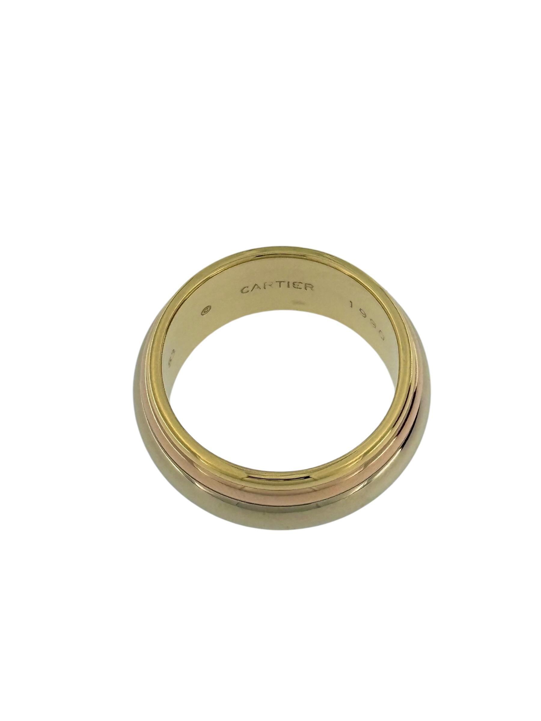 Cartier Triple Gold Kinetic Band Ring In Good Condition For Sale In Esch sur Alzette, Esch-sur-Alzette