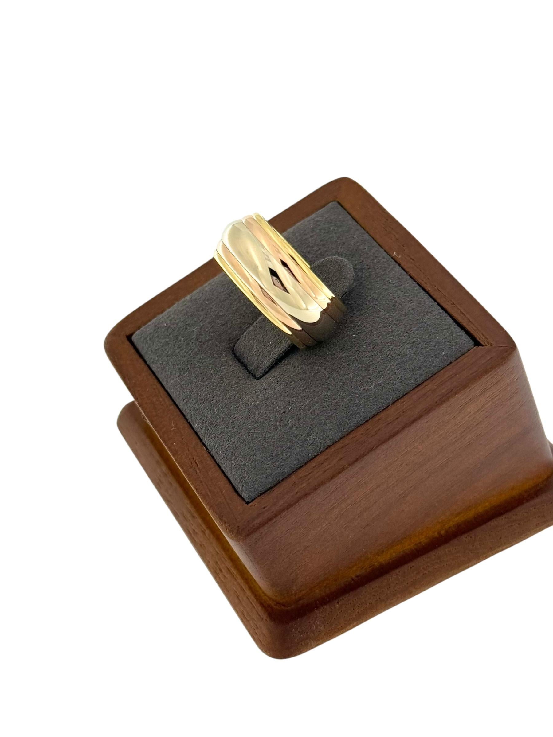 Cartier Triple Gold Kinetic Band Ring For Sale 1