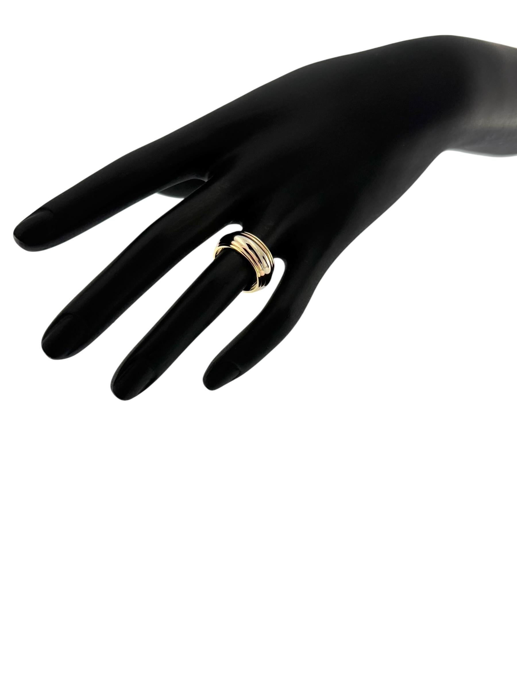Cartier Triple Gold Kinetic Band Ring For Sale 3