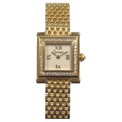 Vintage Cartier Trocadero Ladies Yellow Gold and Diamond Quartz Bracelet Watch