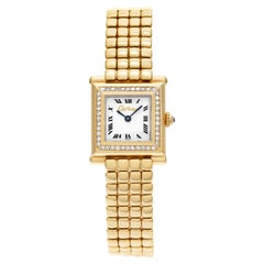 Cartier Trocadero Watch in 18k Yellow Gold with Cartier Original Diamond Bezel 