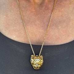 Cartier Tsavorite Black Onyx Panthere De Cartier 18KYG Pendant Necklace B&P's