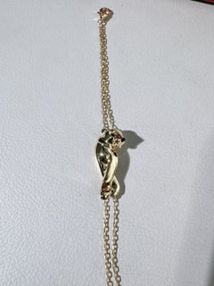 Cartier Tsavorit Granat und Onyx Rose Gold große Panthere Armband