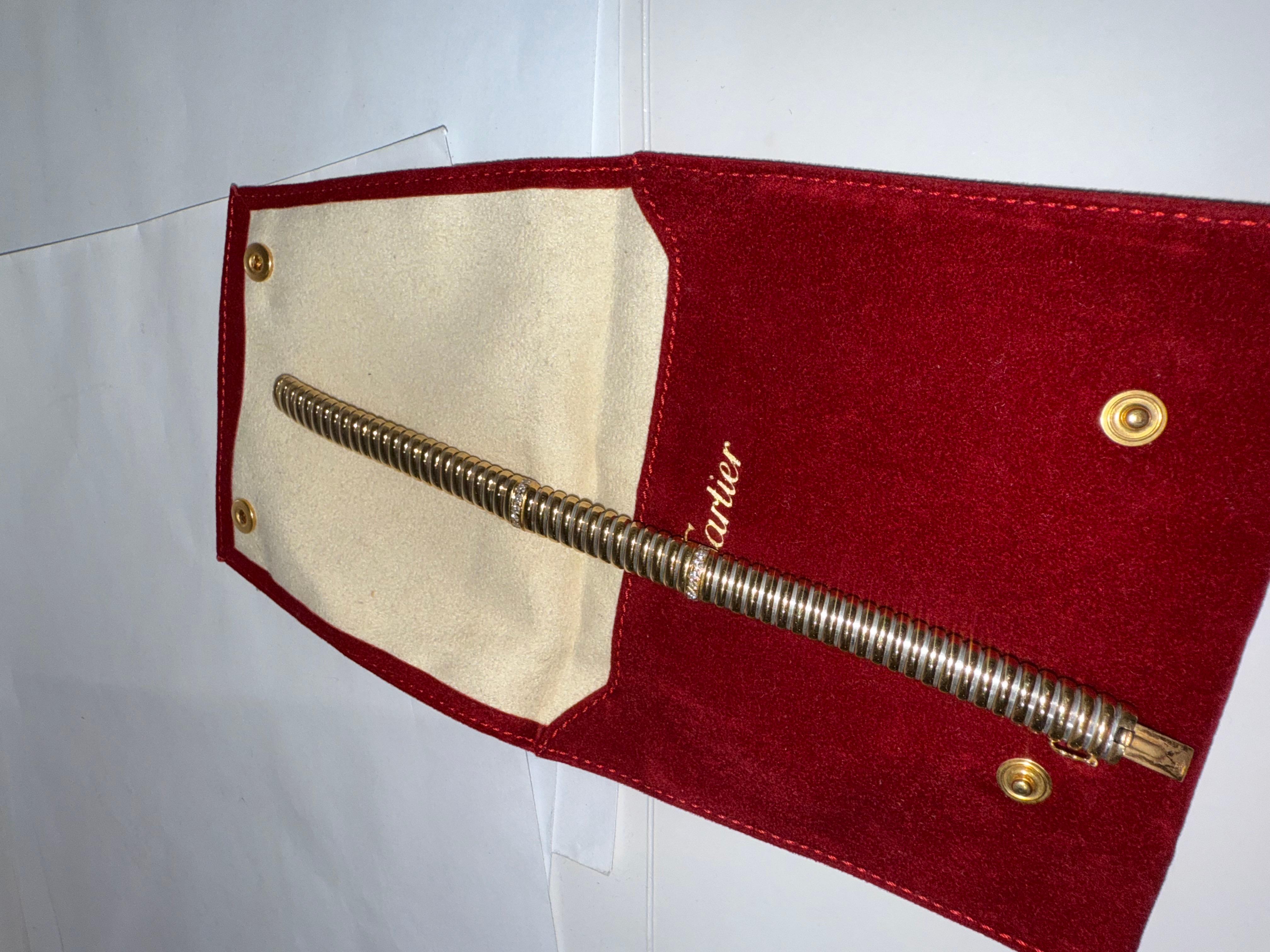 Cartier Tubogas collar necklace and bracelet set with diamonds für Damen oder Herren im Angebot