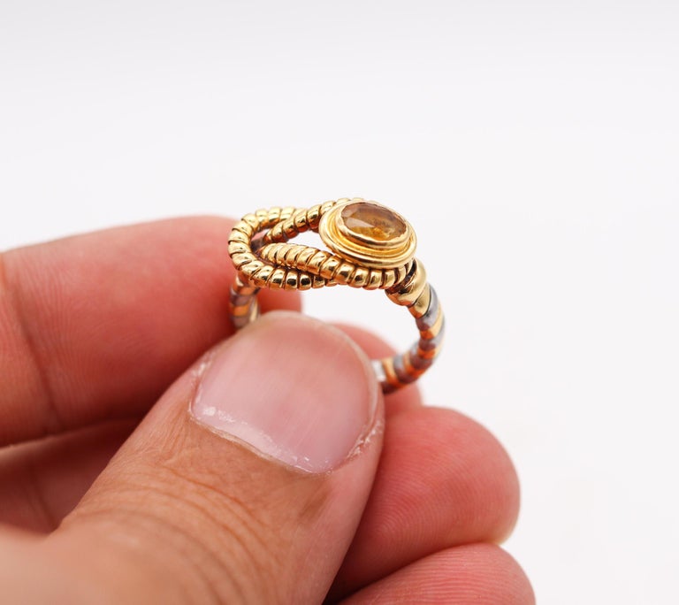 Cartier Tubogas Hercules Knot Ring in Stainless and 18 Karat Gold with