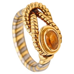 Cartier Tubogas Hercules Knot Ring in Stainless and 18 Karat Gold with Citrine