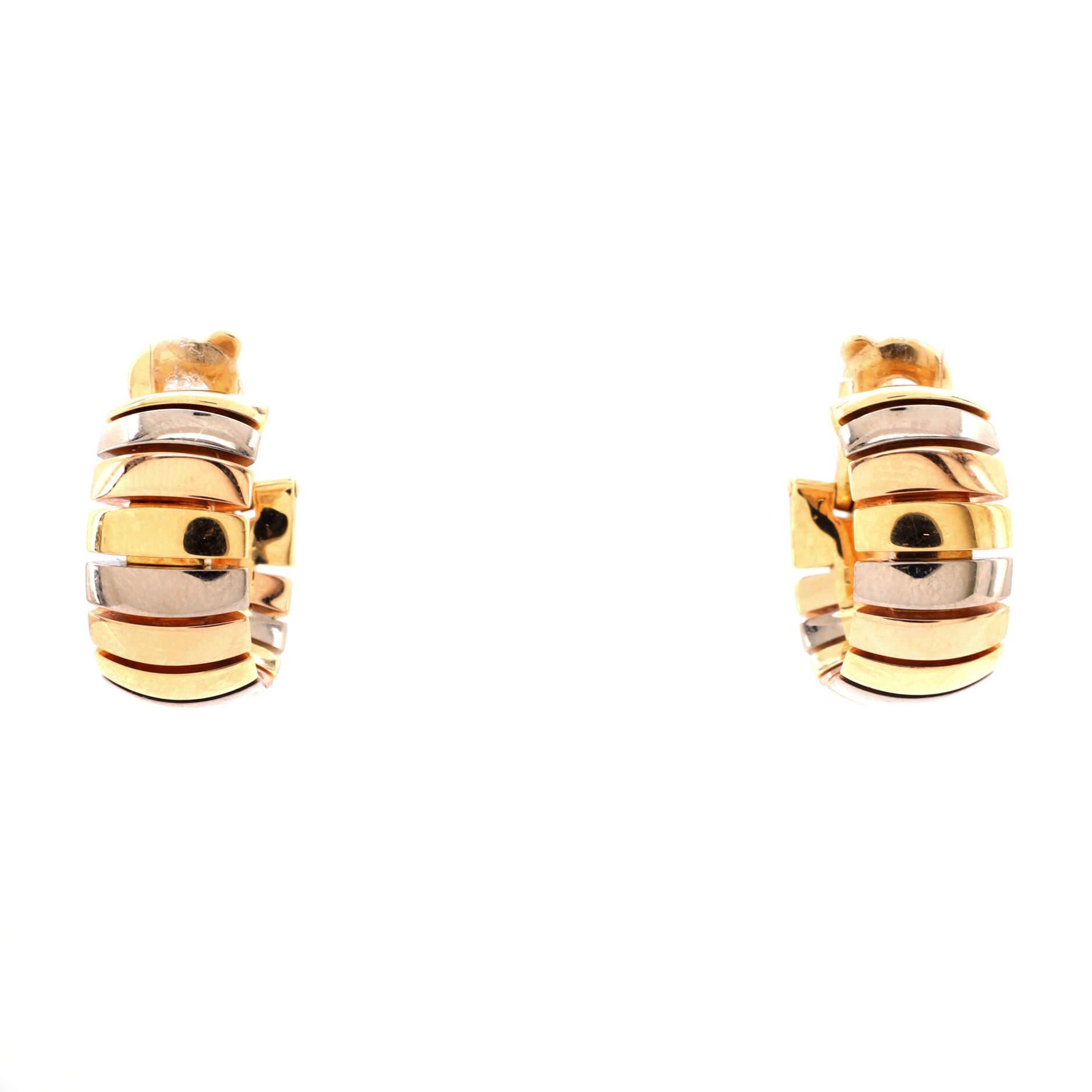 Condition: Great. Minor wear throughout.
Accessories: No Accessories
Measurements: Height/Length: 21.05 mm, Width: 10.00 mm
Designer: Cartier
Model: Tubogas Hoop Earrings 18K Tricolor Gold
Exterior Color: Tricolor Gold
Item Number: 191369/9