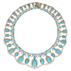 CARTIER Collana di turchesi e diamanti