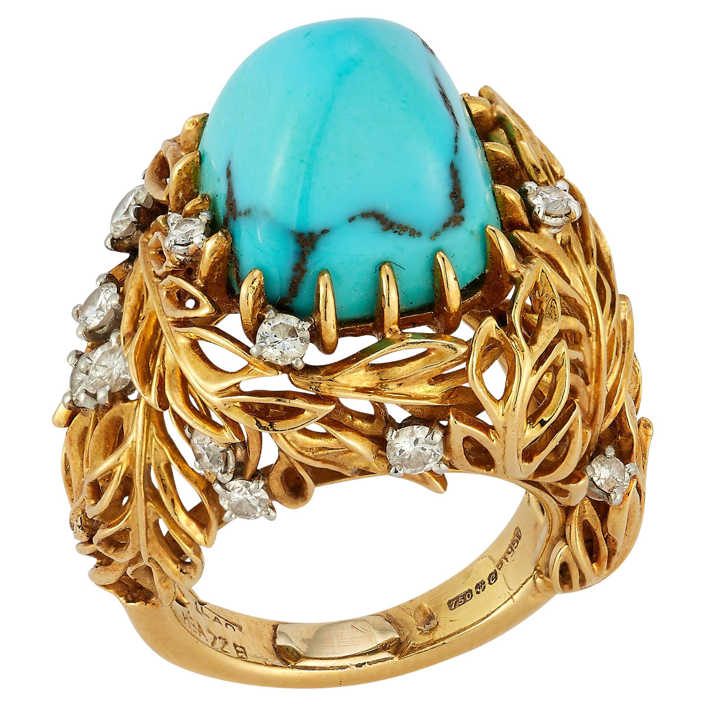 Cartier Turquoise & Diamond Ring