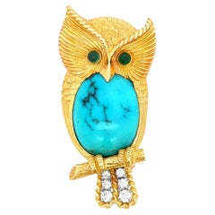 Cartier Turquoise Owl Brooch