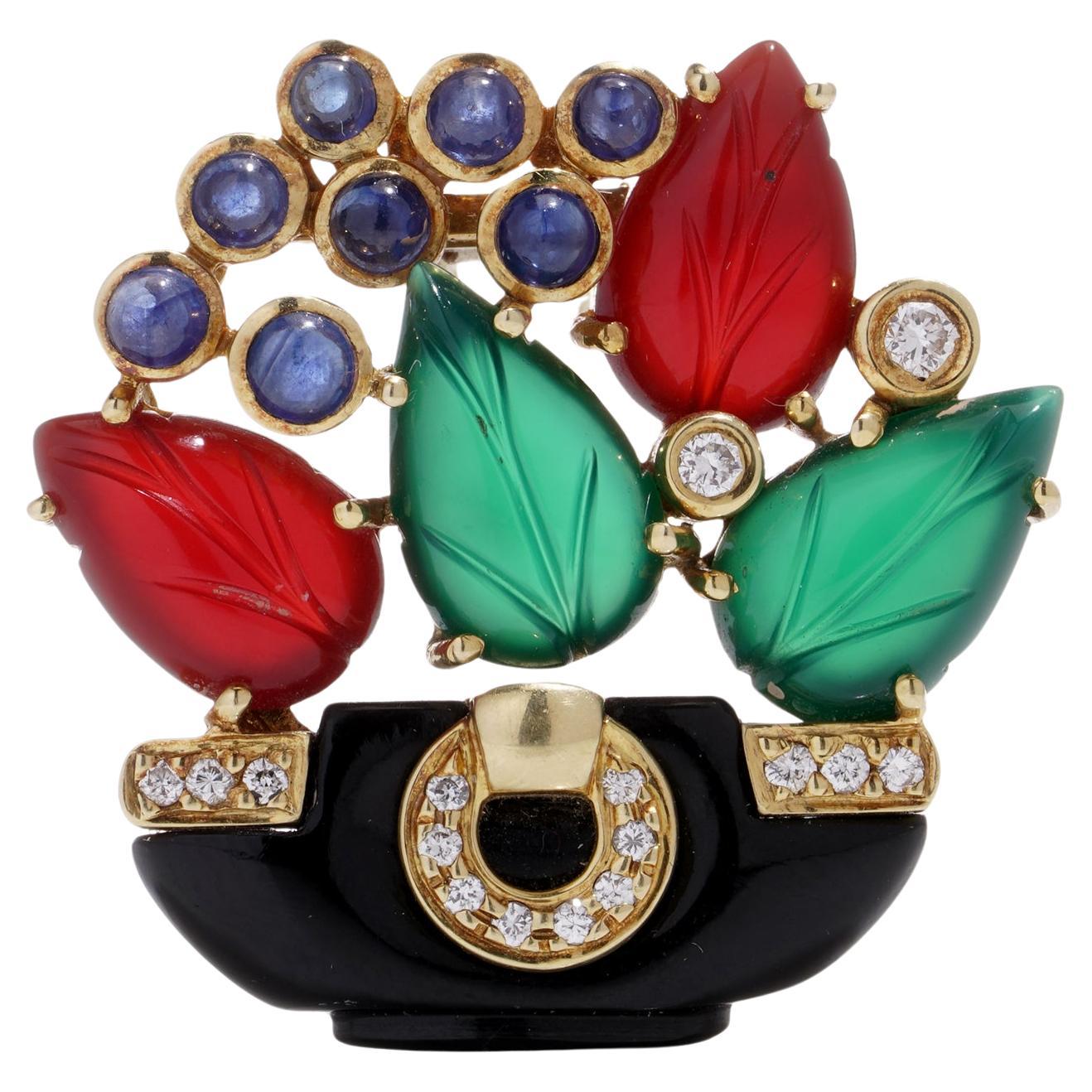 Cartier Tutti Frutti 18kt Gold Bouquet Brooch with gemstones 