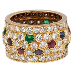 CARTIER Tutti Frutti 4.5 Carats Emerald Sapphire Ruby Diamond Nigeria Ring