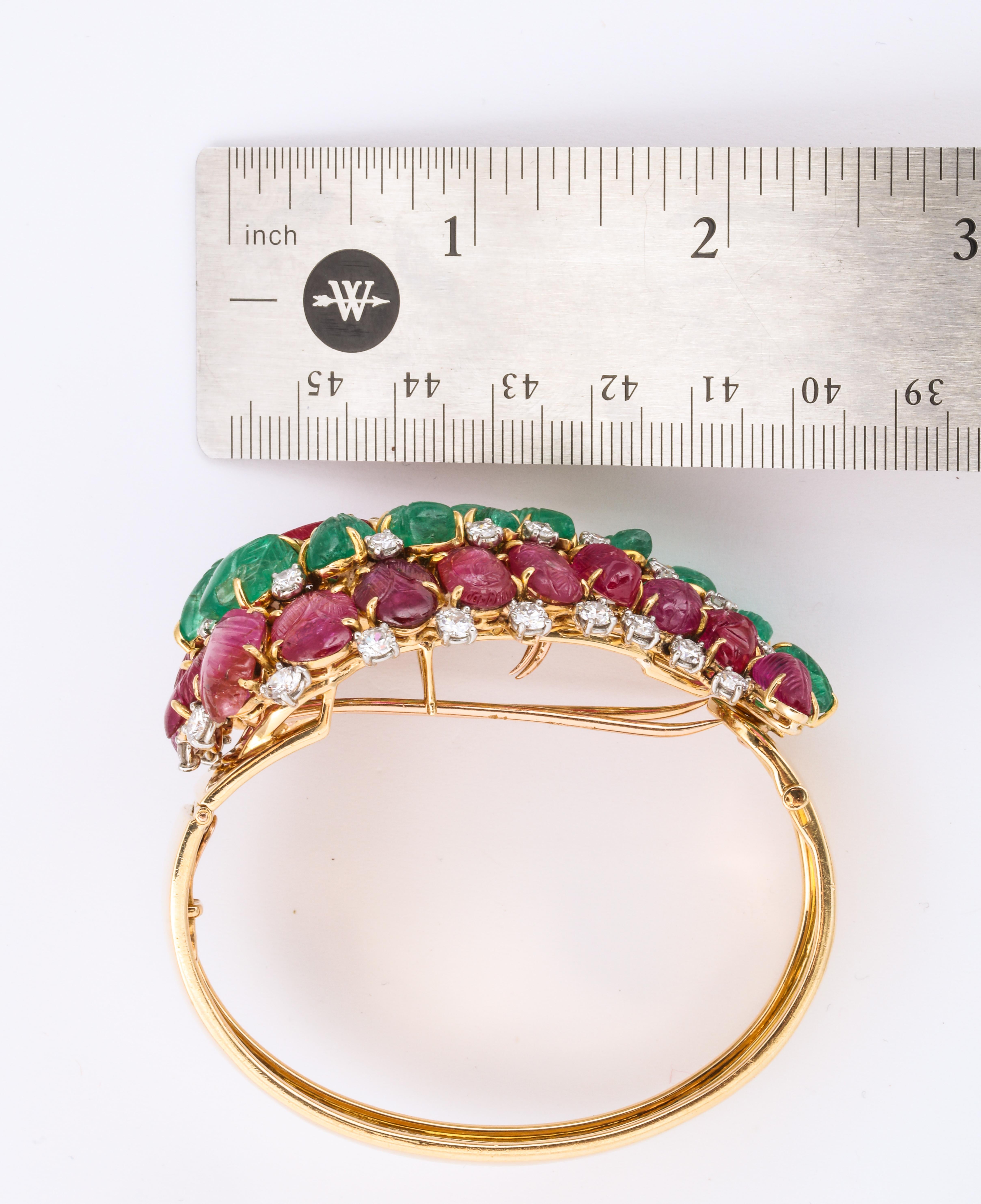 Cartier Tutti Frutti Bangle Brooch Combination For Sale 3