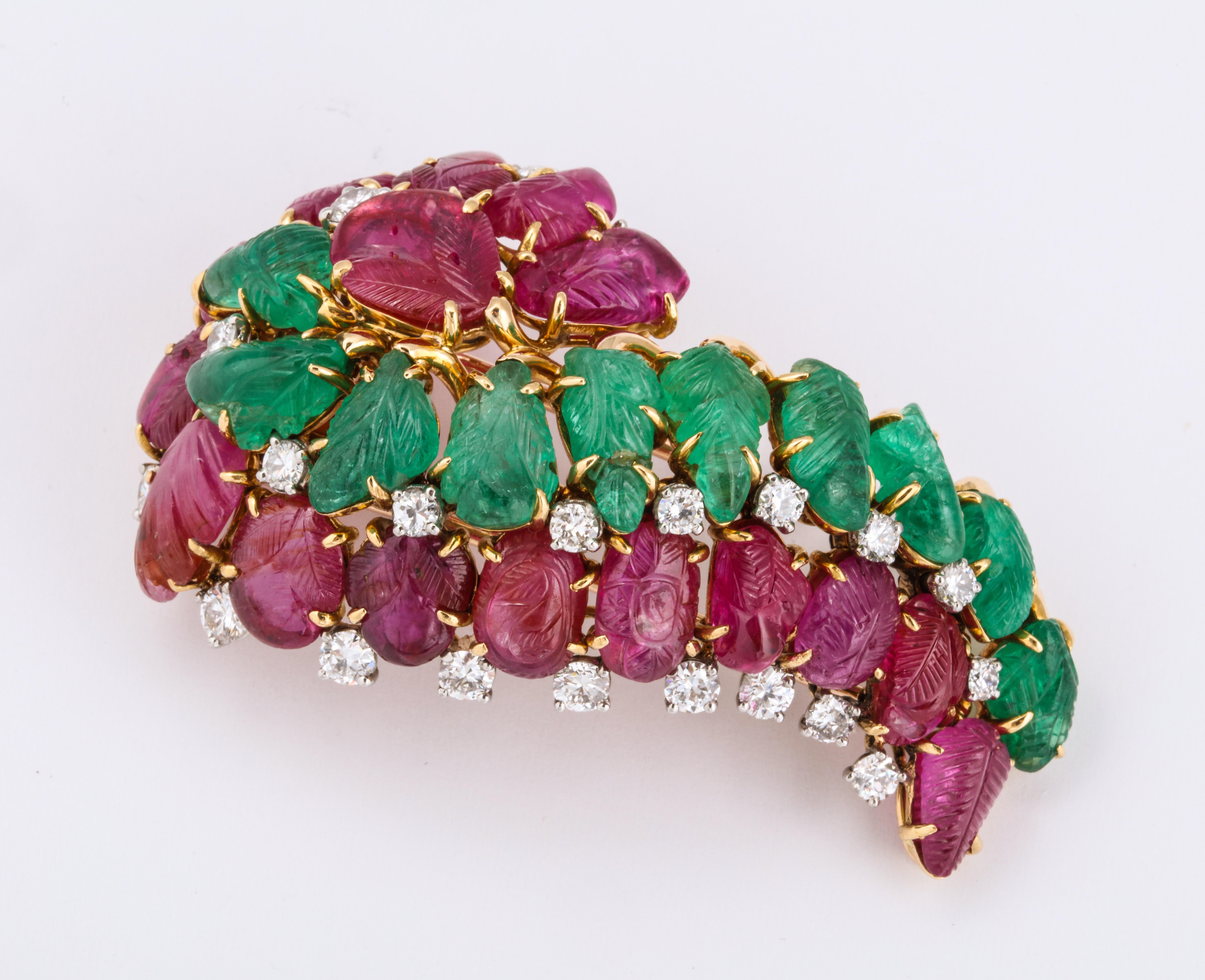 Cartier Tutti Frutti Bangle Brooch Combination For Sale 8