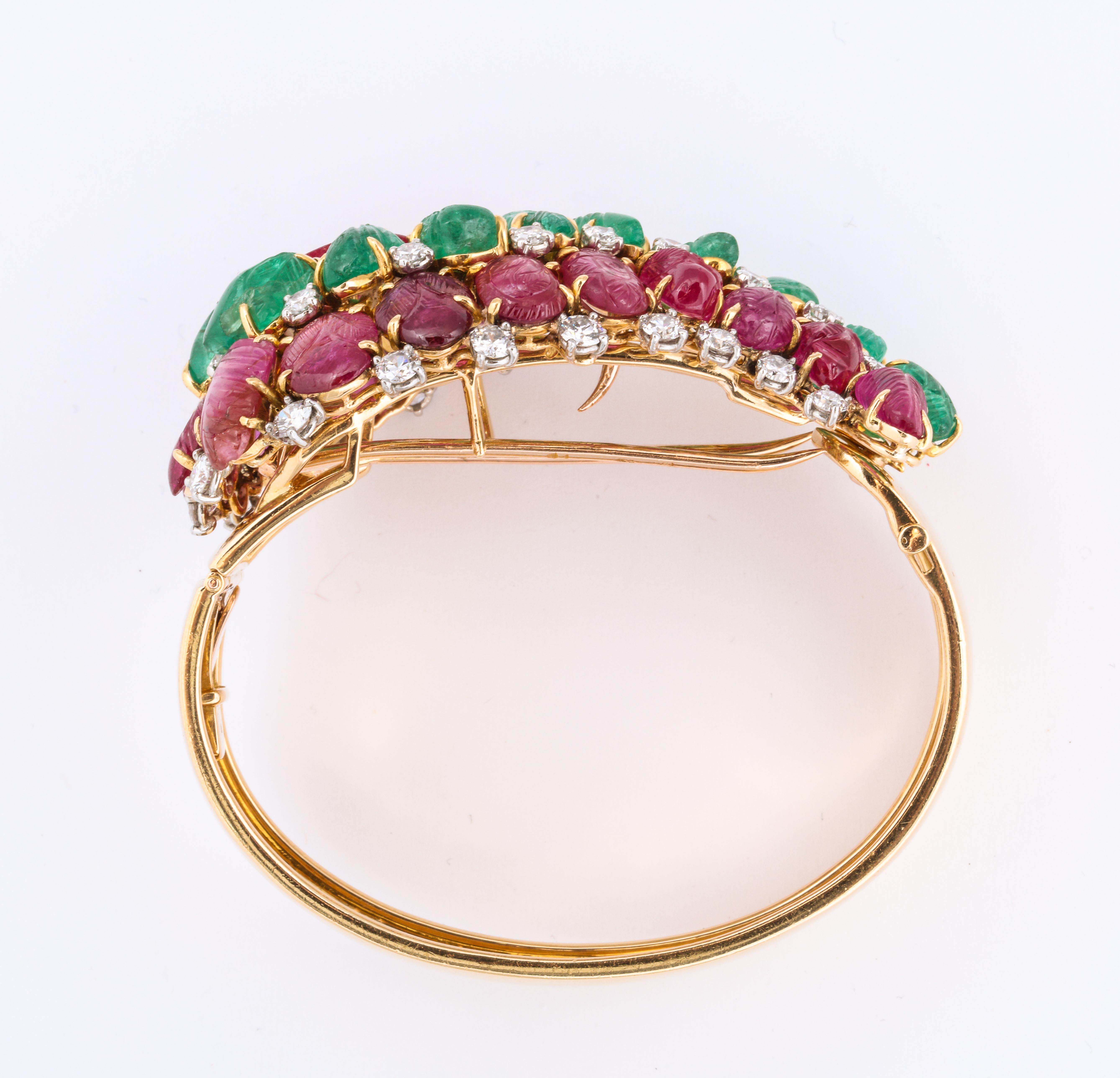 Cartier Tutti Frutti Bangle Brooch Combination In Excellent Condition For Sale In New York, NY