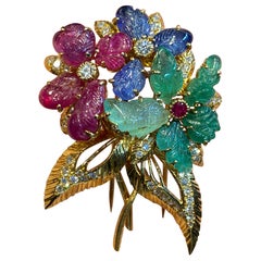 Broche fleur Tutti Frutti de Cartier