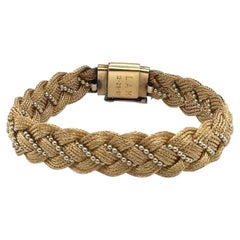 Cartier Zwei-Farben-Gold geflochtene Armband 1960er Jahre mit Original-Box