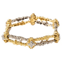 Cartier Two-Color Nugget Gold and Diamond Bracelet