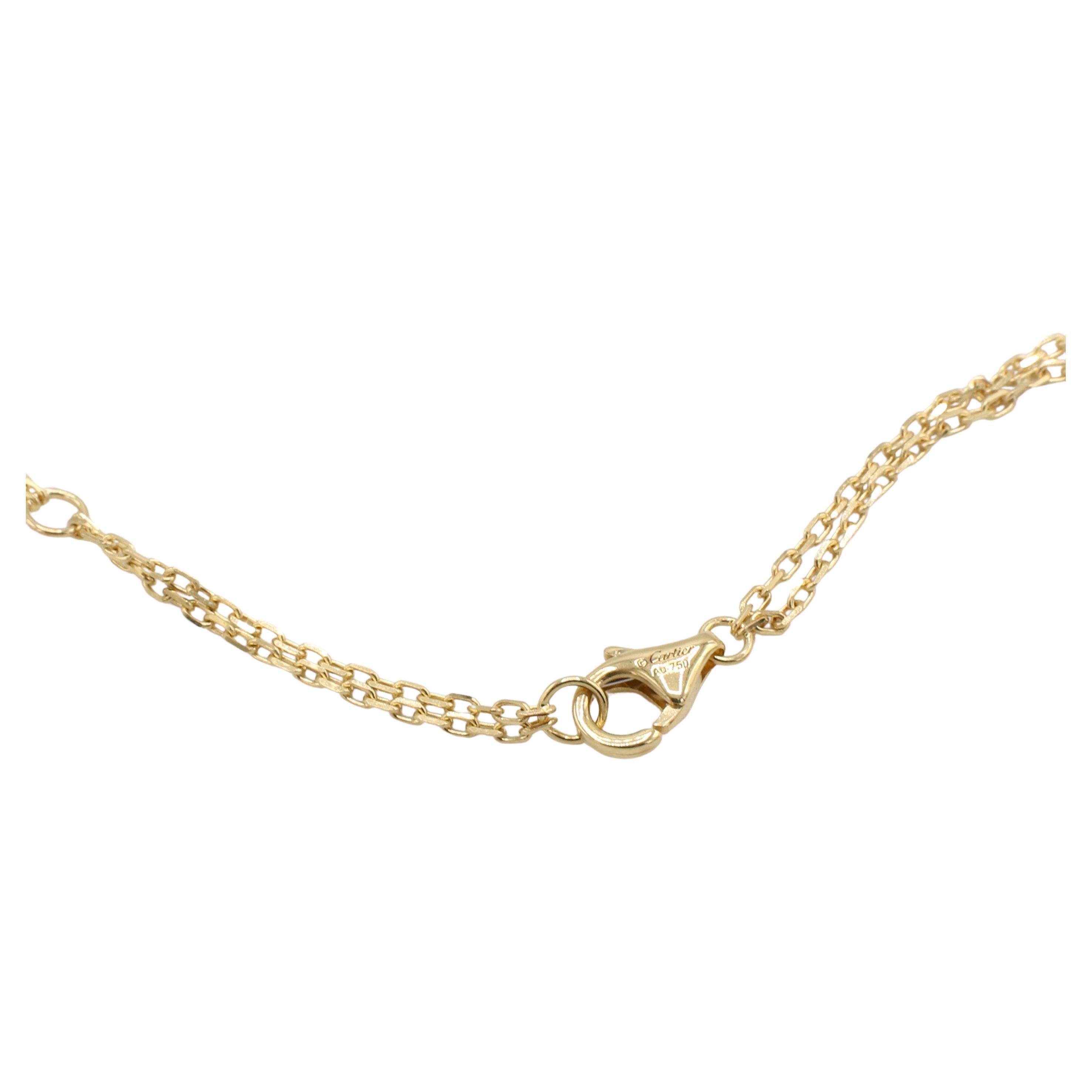 Women's Cartier Two Diamond Love Necklace 18 Karat Yellow Gold  For Sale
