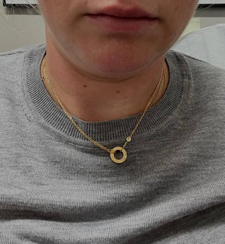 Cartier Two Diamond Love Necklace 18 Karat Yellow Gold
