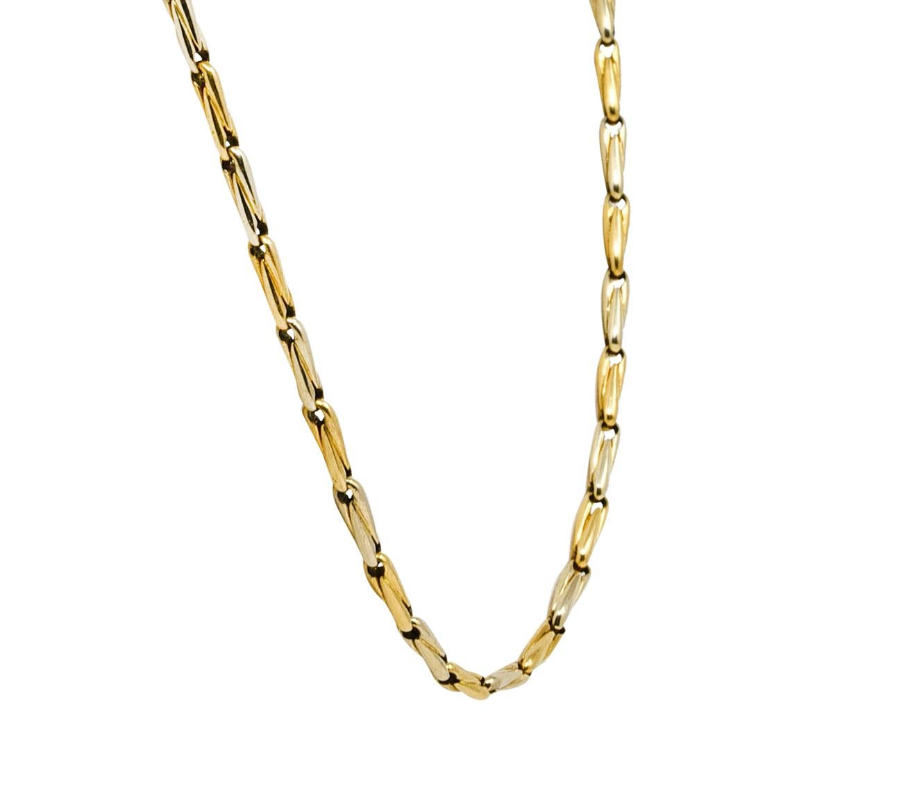 Cartier Zweifarbige Vintage-Halskette aus 18 Karat Gold mit Gliedern von Cartier (Zeitgenössisch)