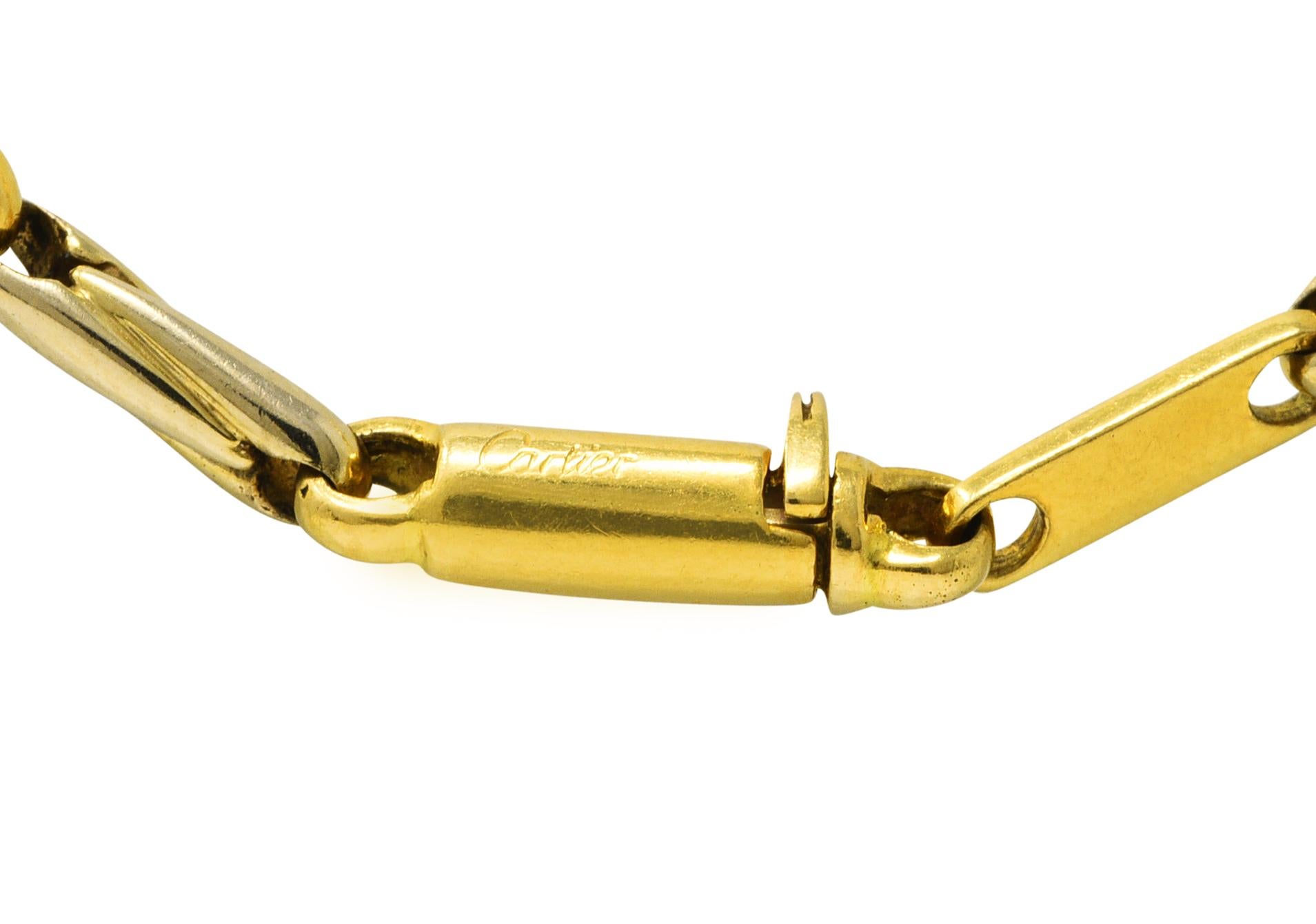 Cartier Zweifarbige Vintage-Halskette aus 18 Karat Gold mit Gliedern von Cartier 2