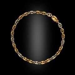 Cartier Two-Tone 18ct Gold Mariner Link Long Chain Necklace And Bracelet C1990s