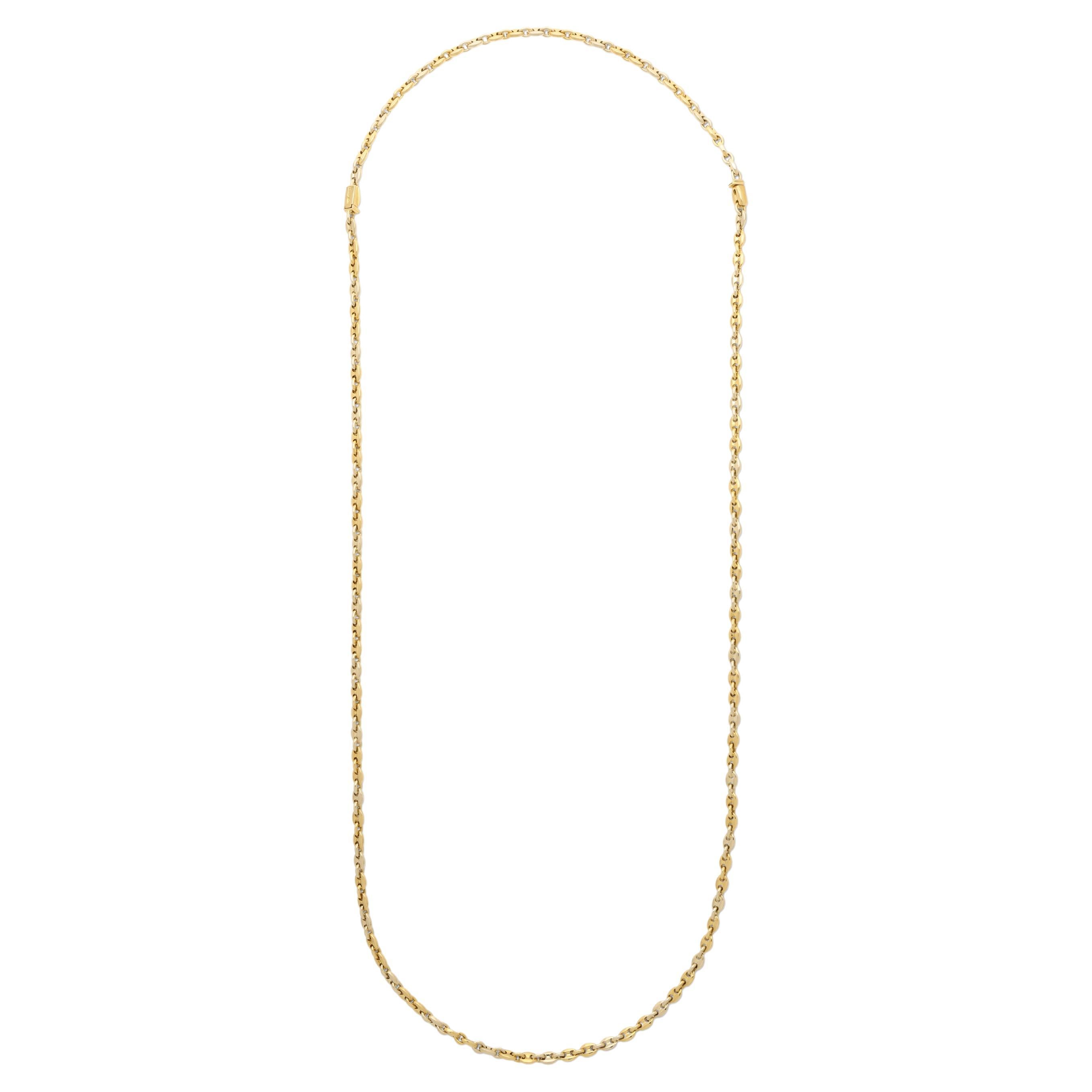 Cartier Two-Tone 18ct Gold Mariner Link Long Chain Necklace And Bracelet C1990s