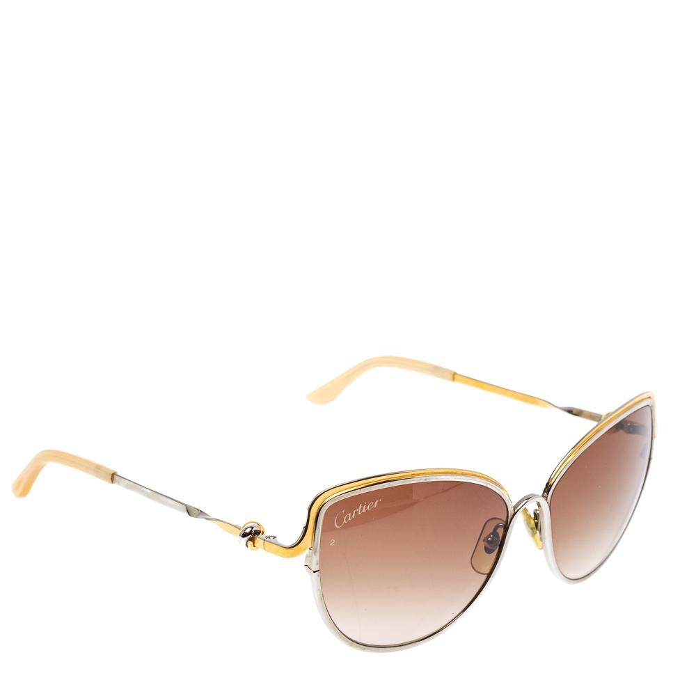 Don't limit your fashion sense to just your clothes and shoes but let your accessories also help you make the right style statement. Choose creations like these sunglasses from Cartier to do just that for you. Set in an acetate frame and decorated