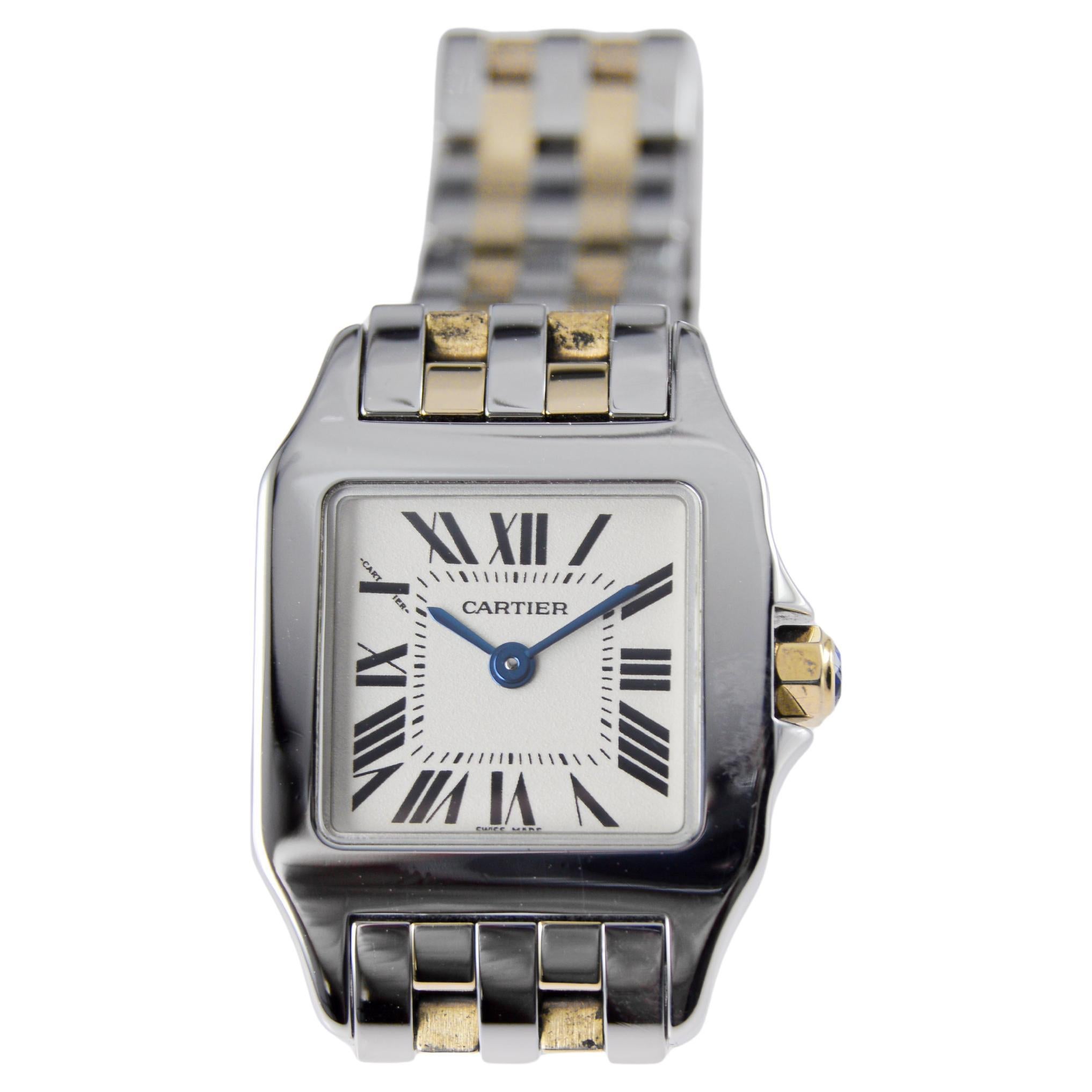 Orologio al quarzo da donna Cartier Demoiselle bicolore circa 2010 con scatola e libretti in vendita 5