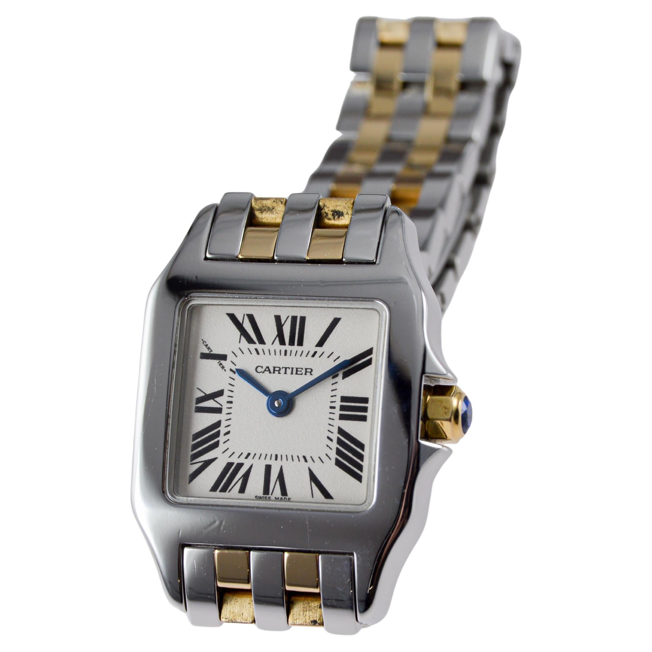 Orologio al quarzo da donna Cartier Demoiselle bicolore circa 2010 con scatola e libretti in vendita 6