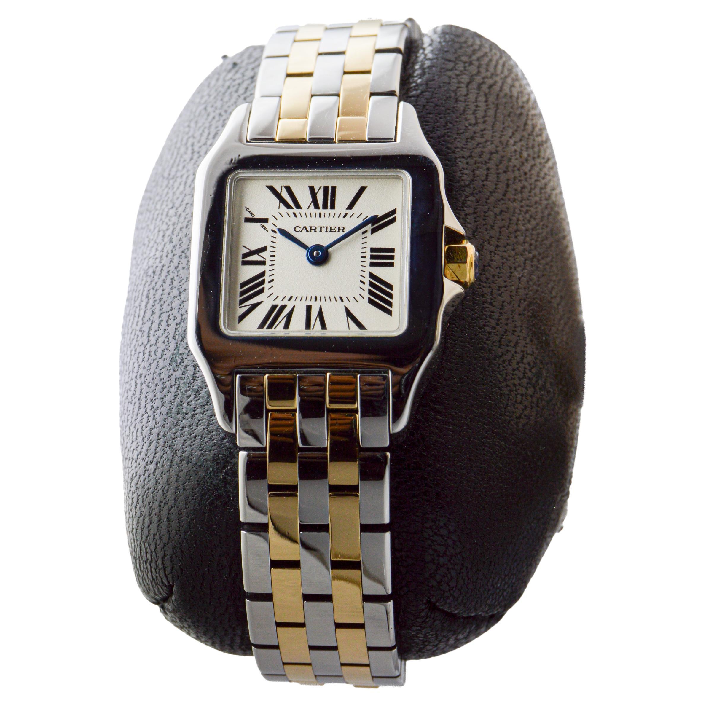 Orologio al quarzo da donna Cartier Demoiselle bicolore circa 2010 con scatola e libretti in vendita 1