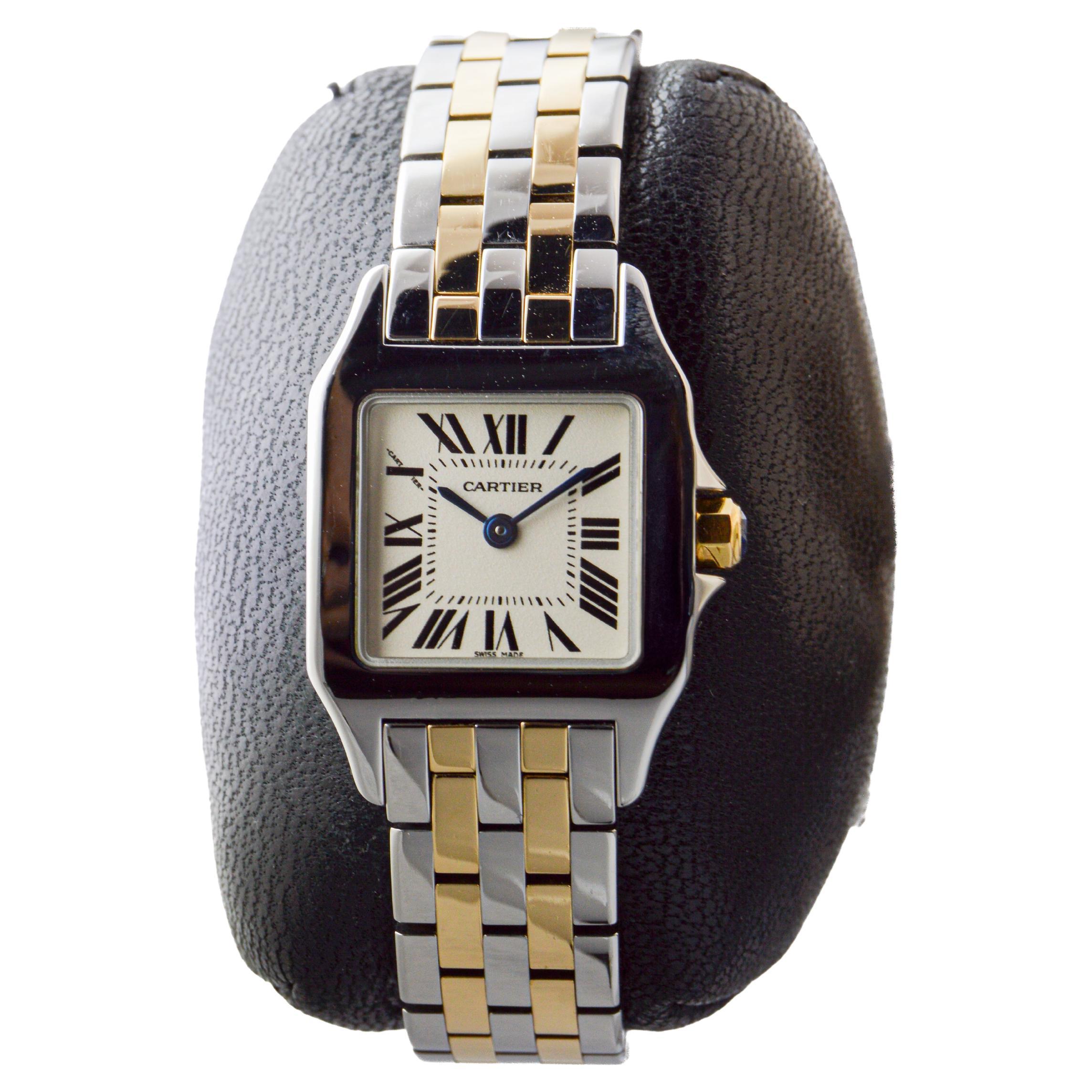 Orologio al quarzo da donna Cartier Demoiselle bicolore circa 2010 con scatola e libretti in vendita 2
