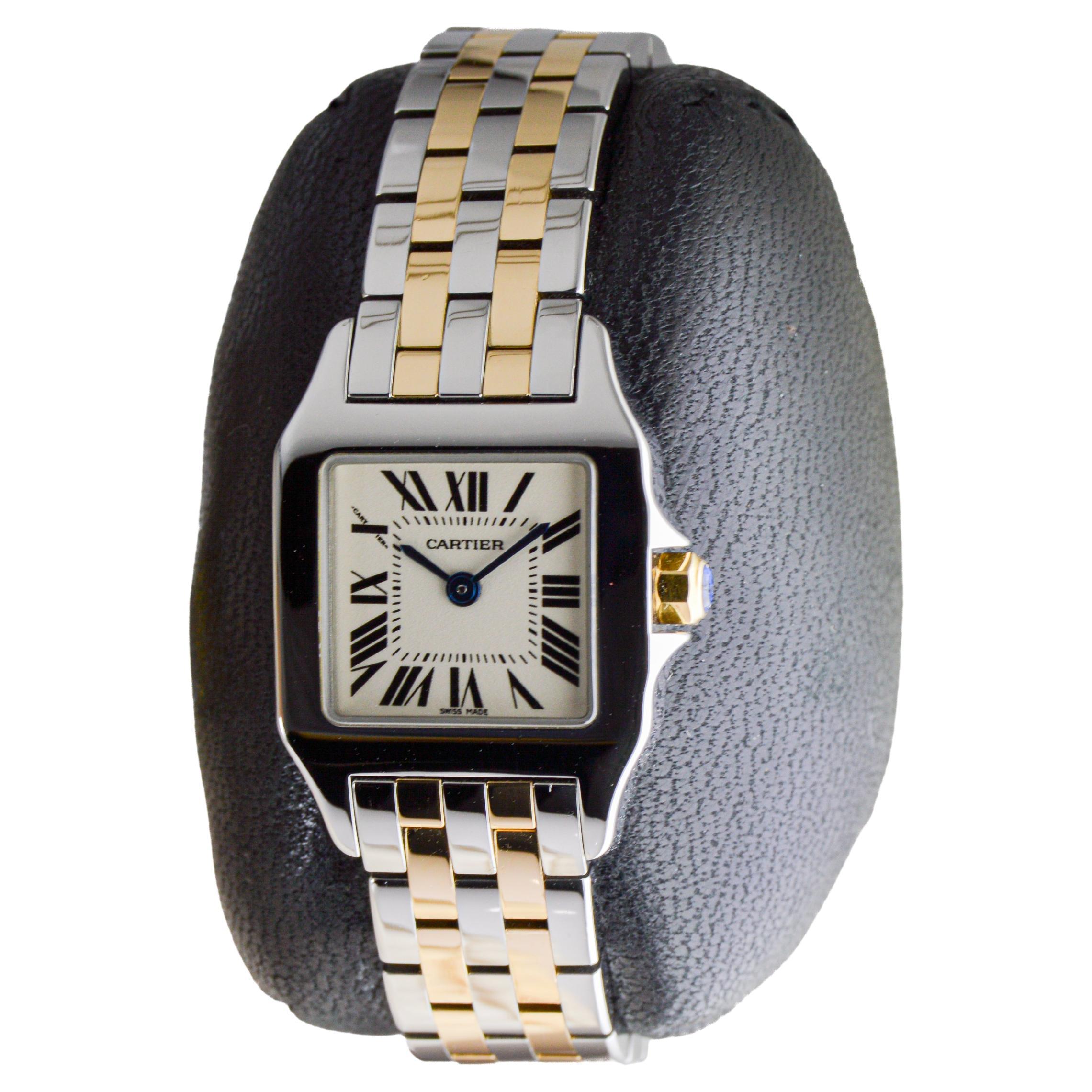 Orologio al quarzo da donna Cartier Demoiselle bicolore circa 2010 con scatola e libretti in vendita 3