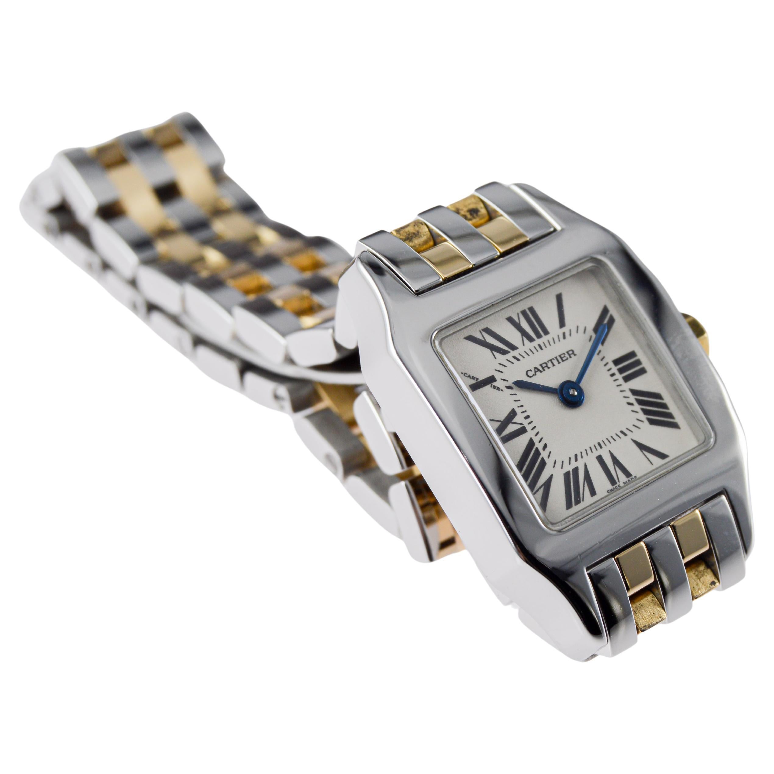 Orologio al quarzo da donna Cartier Demoiselle bicolore circa 2010 con scatola e libretti in vendita 4