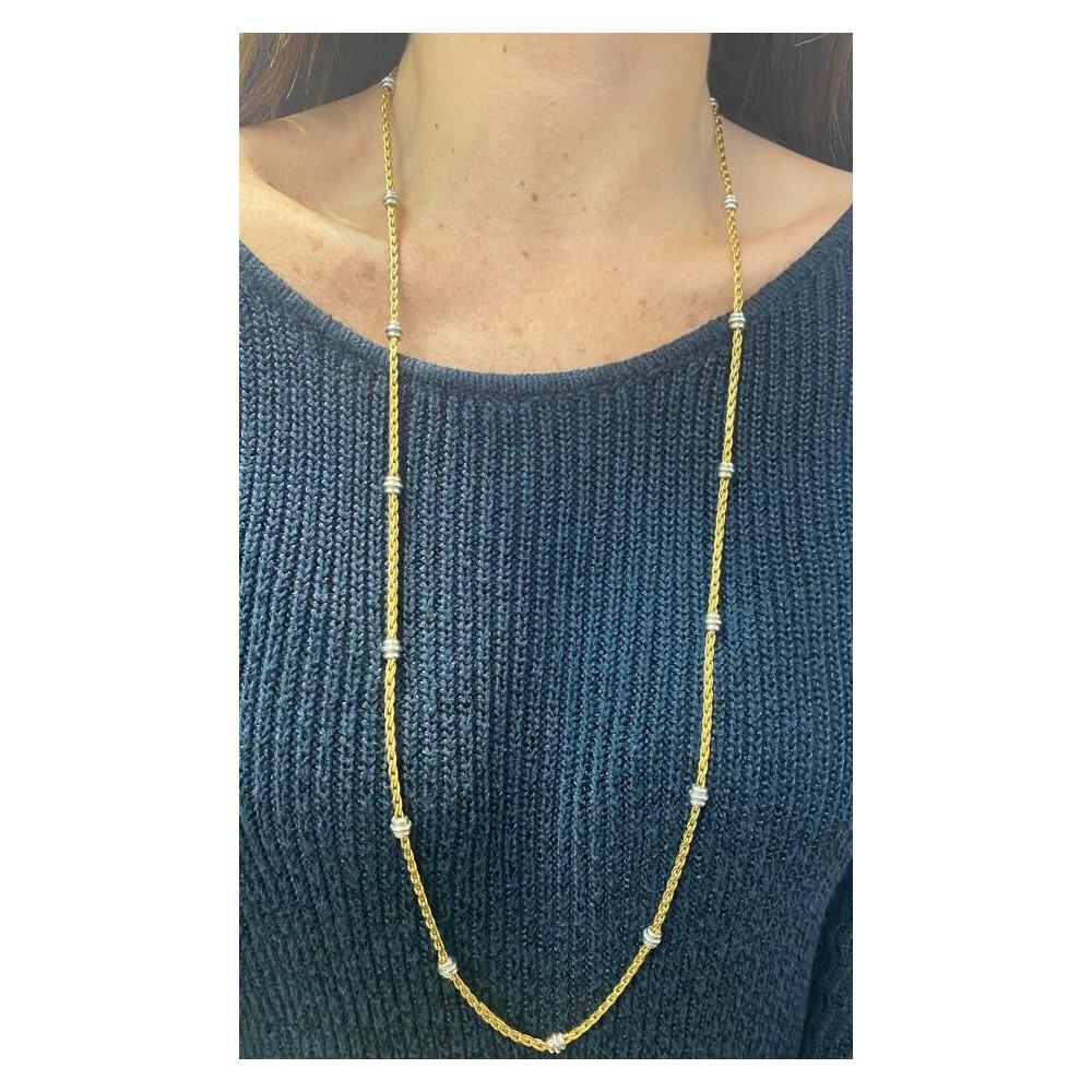 Cartier Two Tone Gold Necklace In Excellent Condition For Sale In New York, NY