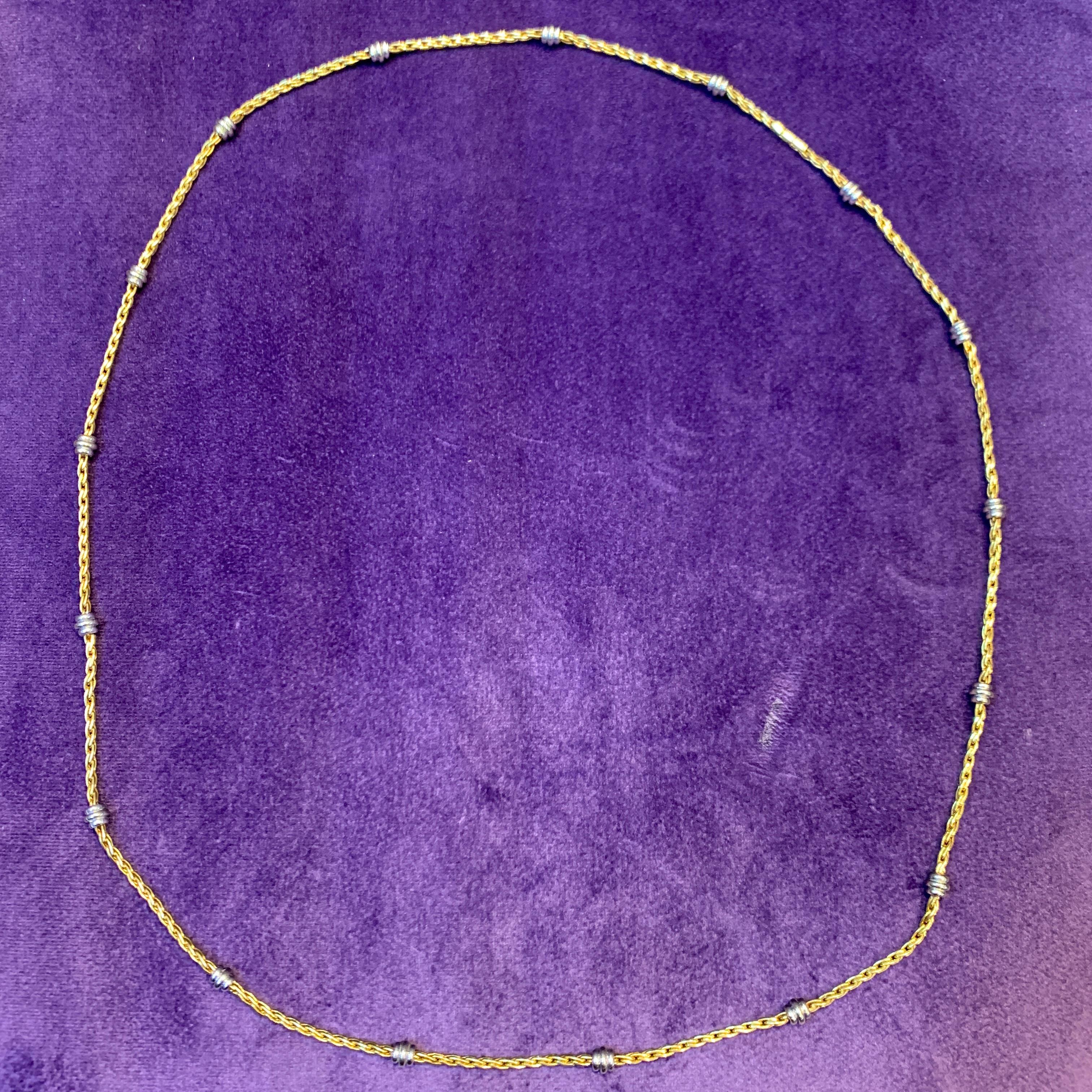 Cartier Two Tone Gold Necklace For Sale 1