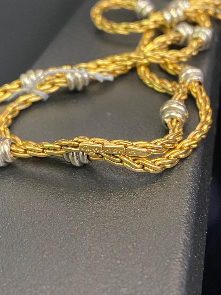 Cartier Two Tone Gold Necklace For Sale 2
