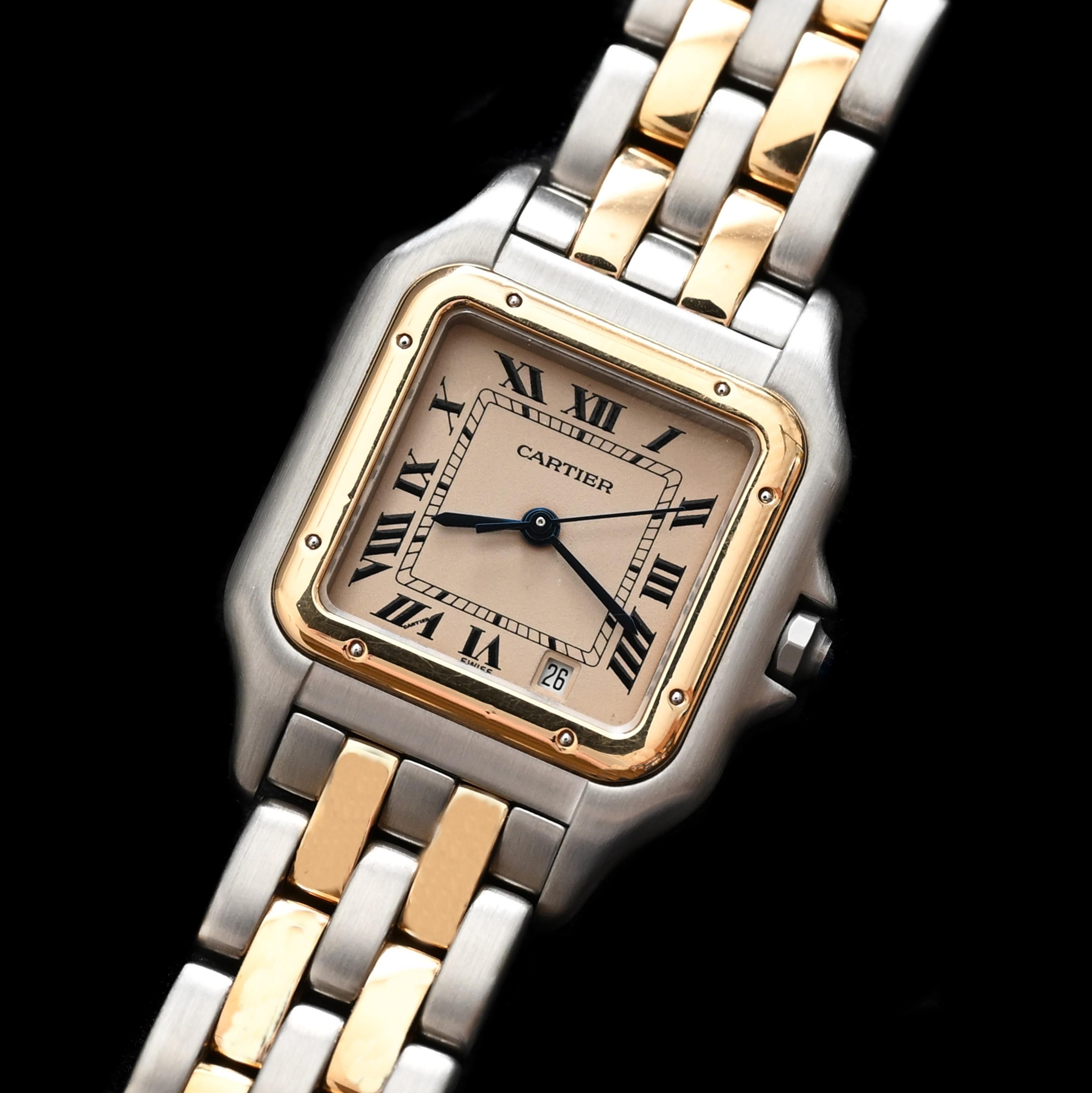 Cartier Two-Tone Quartz Panthere De Cartier 187949 still under Cartier warranty In Good Condition In Central & Western District, HK