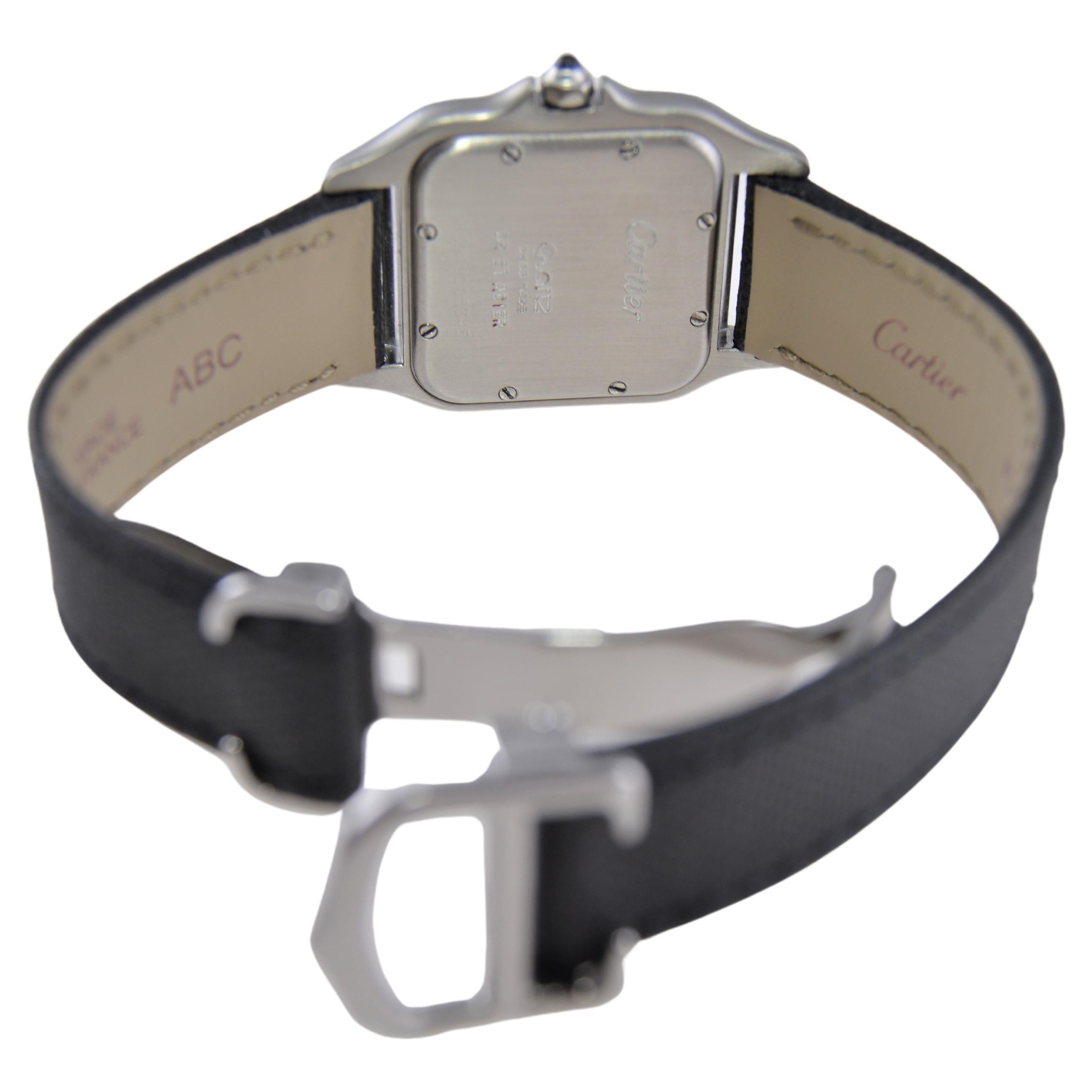 Cartier Two Tone Steel and 18Kt. Gold Panthere Strap Watch with Cartier Buckle For Sale 9
