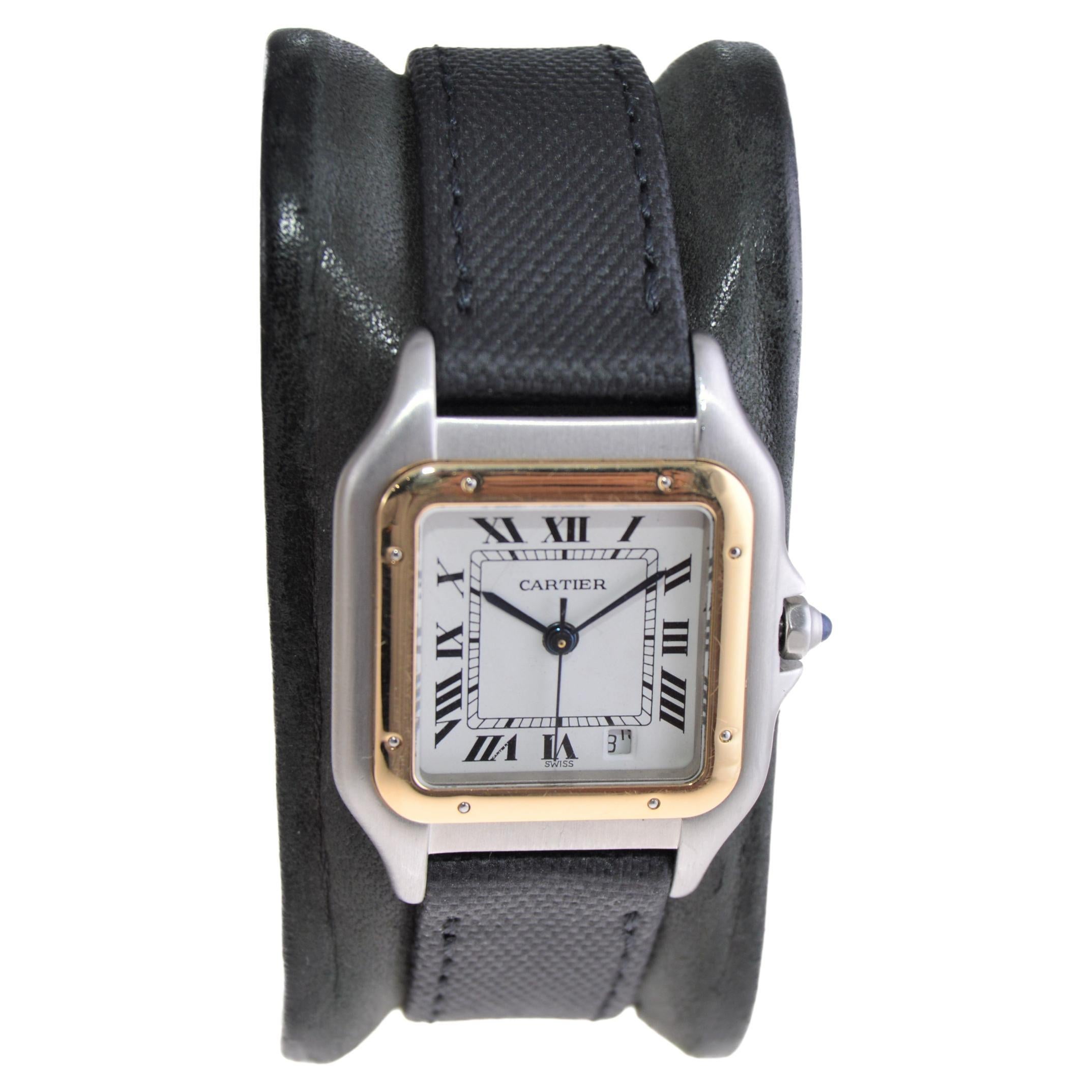 Cartier Zweifarbiger Stahl und 18Kt. Goldene Panthere-Armbanduhr mit Cartier-Schließe im Zustand „Hervorragend“ in Long Beach, CA