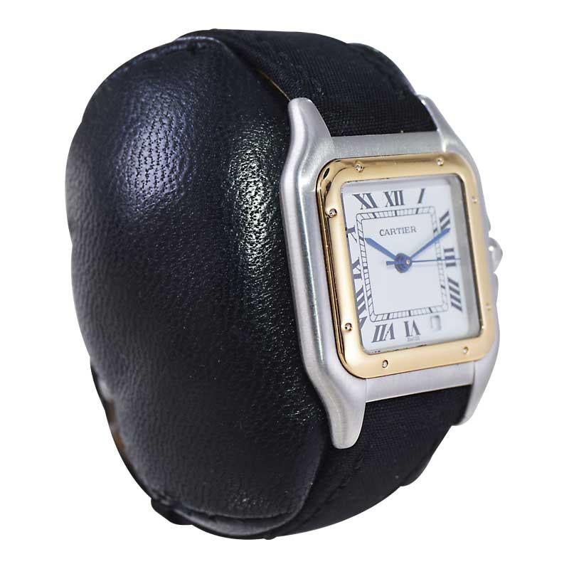 Cartier Zweifarbiger Stahl und 18Kt. Goldene Panthere-Armbanduhr mit Cartier-Schließe 2