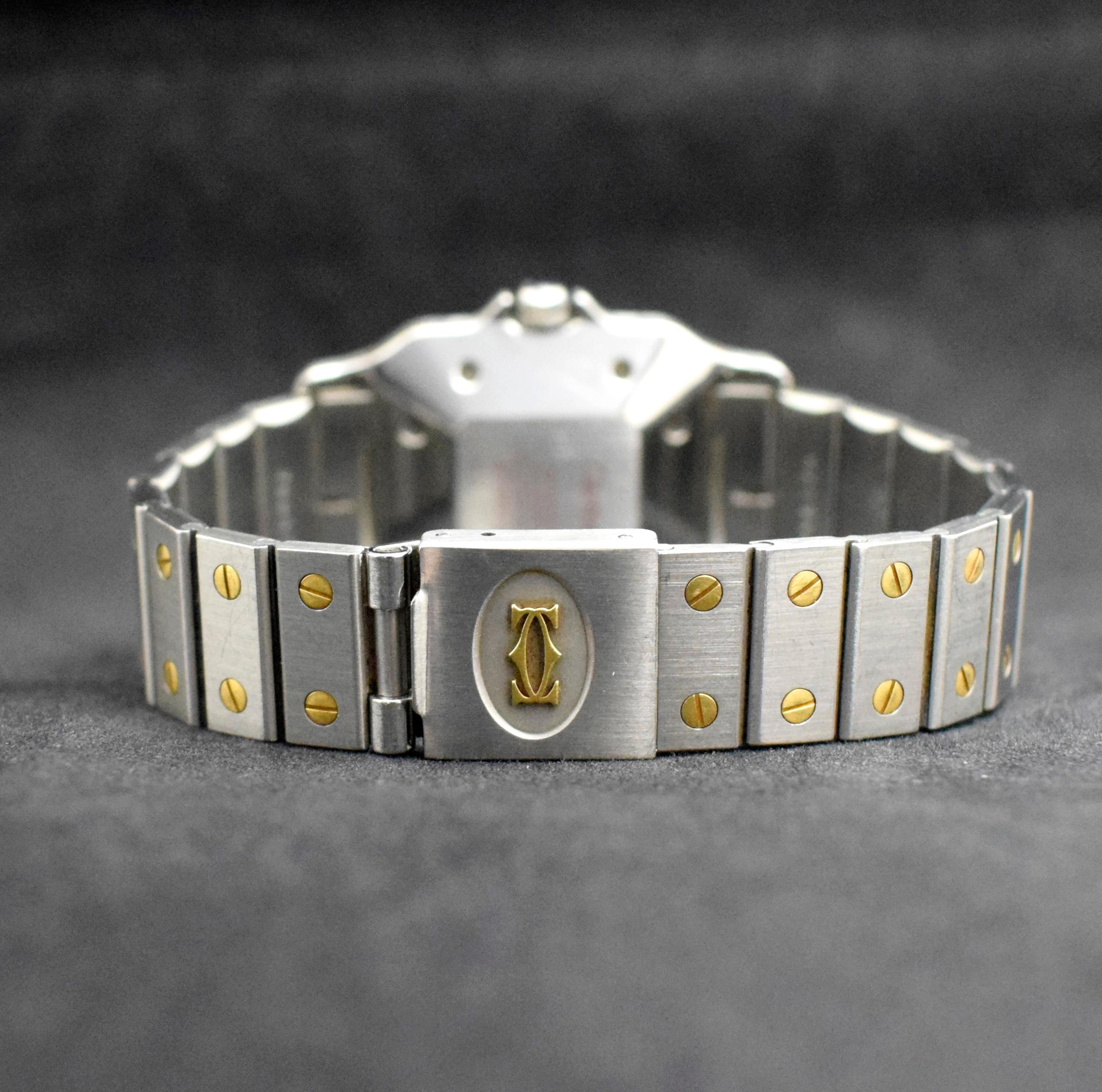 Women's or Men's Cartier Two-Tone Yellow Gold & Stainless Steel Santos Grey Ghost Auto., 1980s