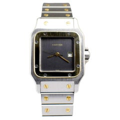 Cartier Two-Tone Yellow Gold & Stainless Steel Santos Grey Ghost Auto., 1980s