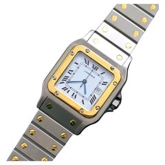 Cartier Santos Carree Date automatique 2961 avec papier des services, années 1980