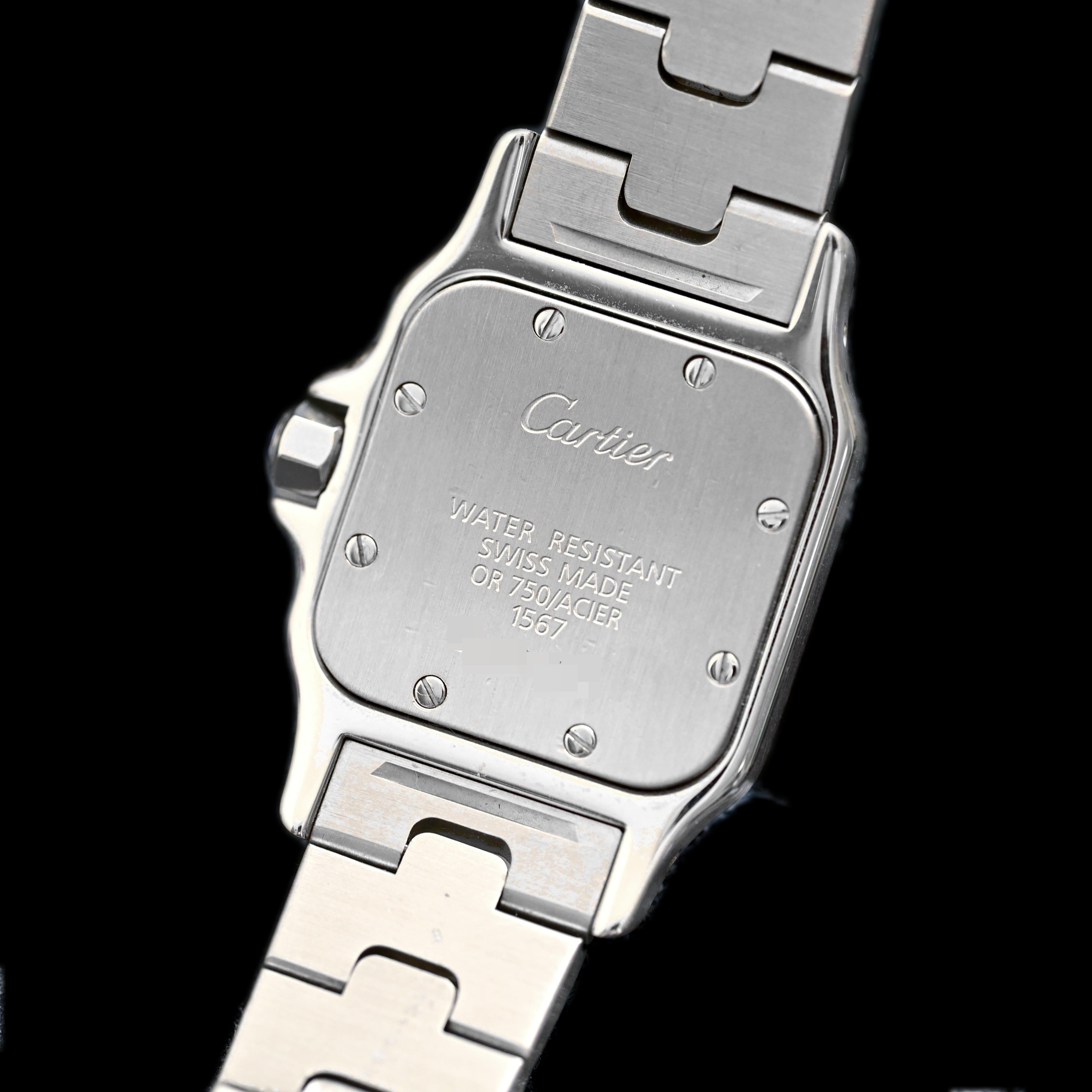 Cartier Two-Tones Santos Date Quartz Galbee Quartz 1566, 1990-2000's For Sale 2