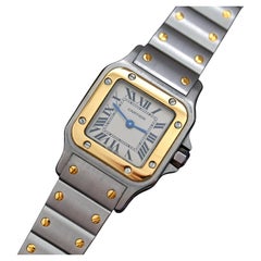 Cartier Two-Tones Santos Date Quartz Galbee Quartz 1566, années 1990-2000