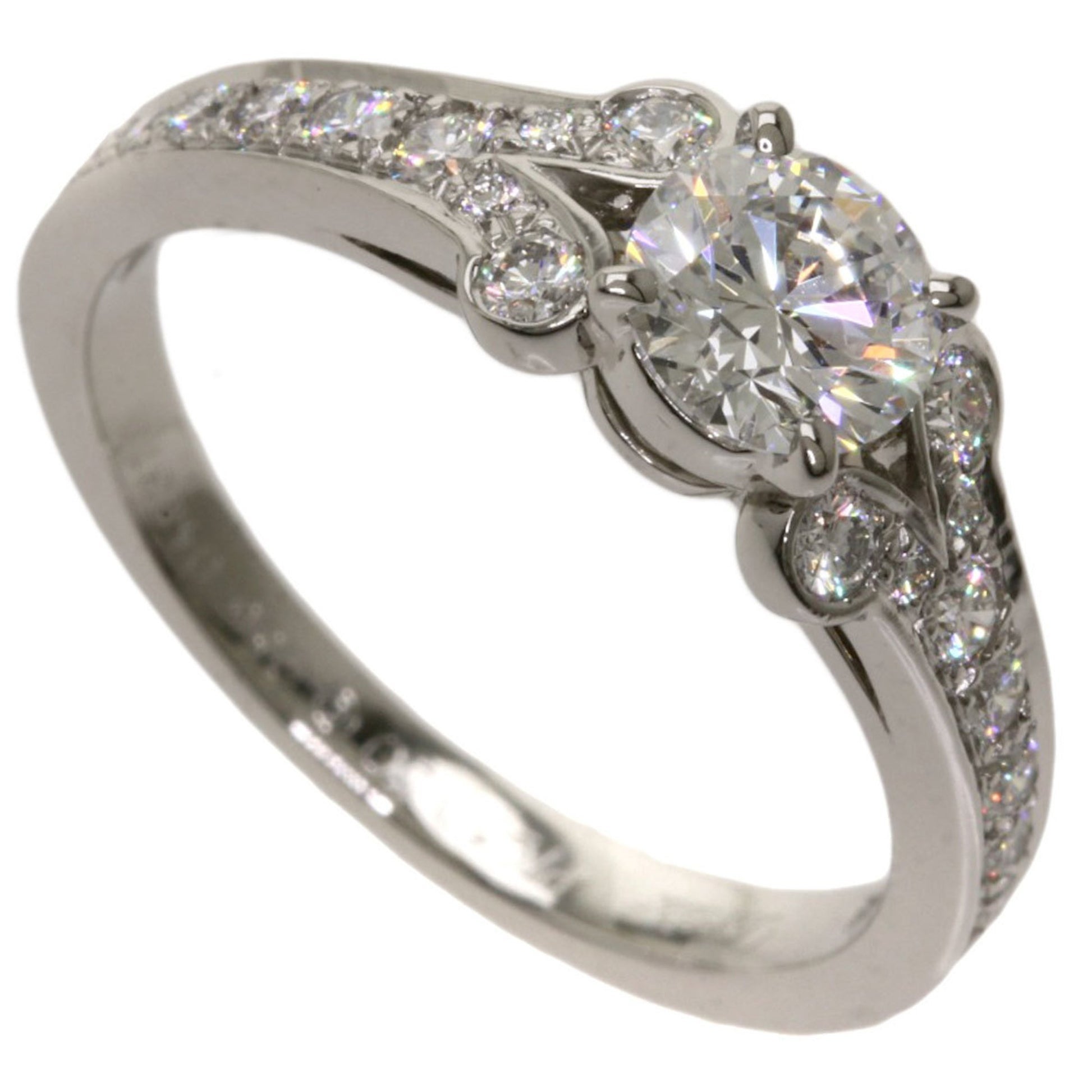 Cartier Valerina Solitaire Diamond Ring in Platinum For Sale