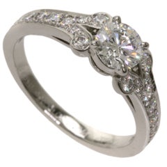 Cartier Valerina Solitaire Diamond Ring in Platinum
