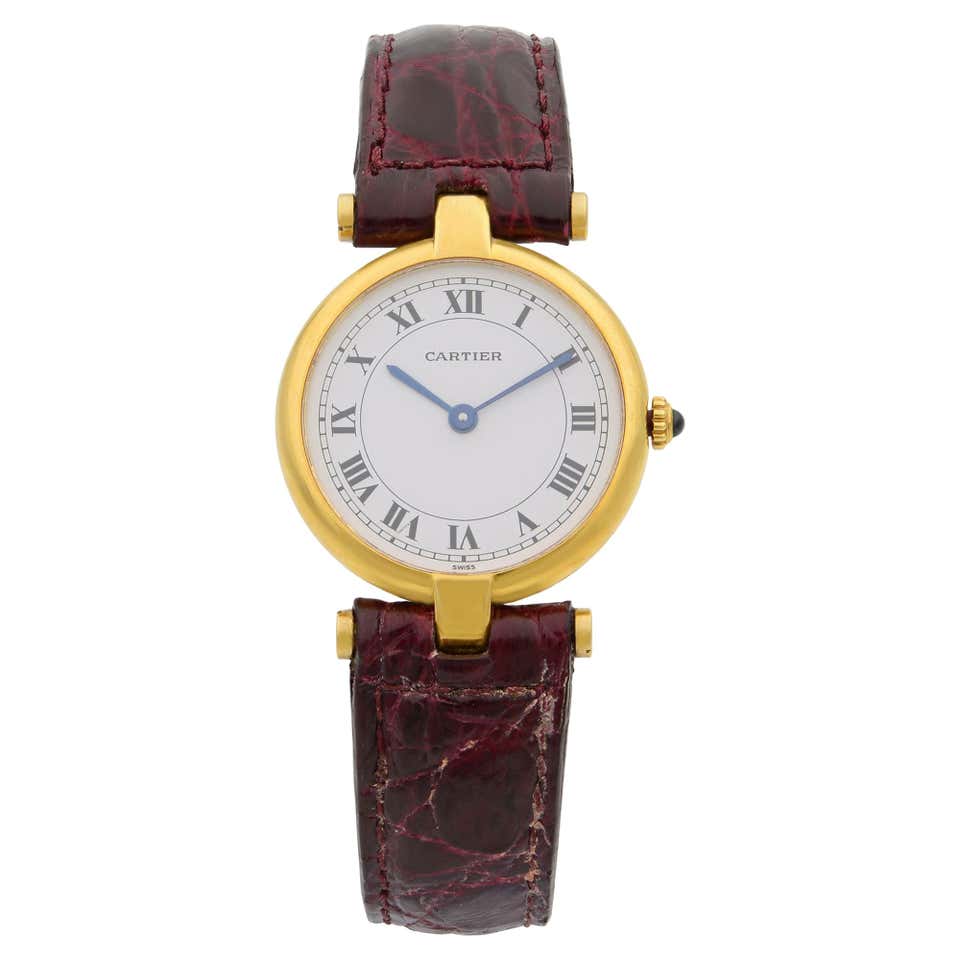 Cartier Vendome Large Gold Quartz Wristwatch at 1stDibs